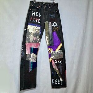 Guernika Levi’s 501 Hand-Painted Jeans Reworked Art Denim Collectible 29x34 RARE